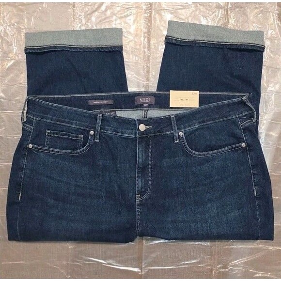 NWT NYDJ Marilyn Straight Crop Cuffed Jeans Size Cool Embrace Size 22 W - Picture 4 of 11